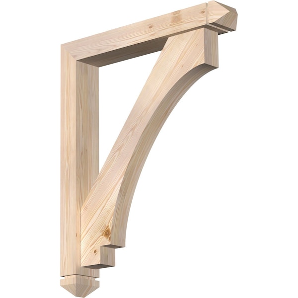 Ekena Millwork Imperial Arts and Crafts Smooth Bracket w/ Offset Brace, Douglas Fir, 5 1/2"W x 34"D x 42"H BKT0604X34X42IMP03SDF - main